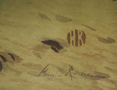 Henri RIVERE : La clairière, Lithographie originale signée 2