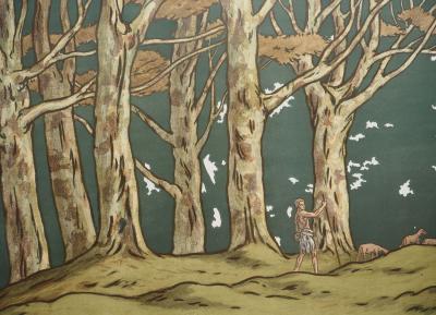 Henri RIVERE : La clairière, Lithographie originale signée 2