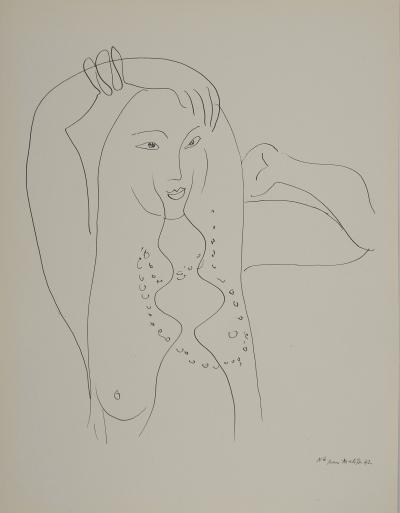 Henri MATISSE : Le visage découvert, Lithographie signée 2