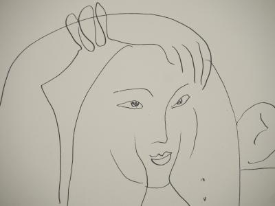 Henri MATISSE : Le visage découvert, Lithographie signée 2
