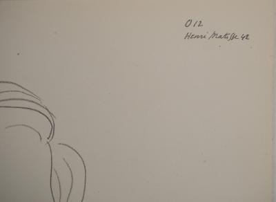 Henri MATISSE : Profil coiffé avec des fleurs, Lithographie signée 2
