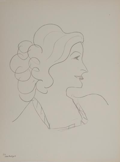 Henri MATISSE : Profil féminin souriant, Lithographie signée 2