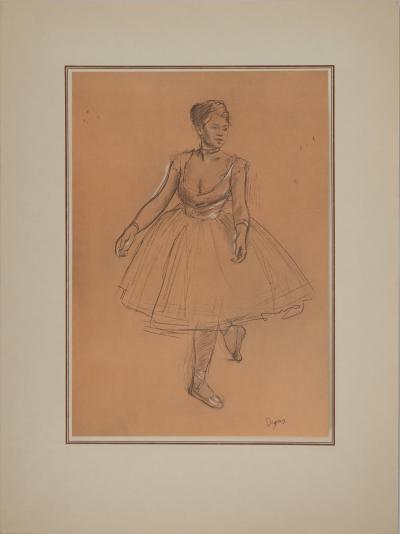 Edgar DEGAS : Etude de danseuse, Lithographie et pochoir signée 2
