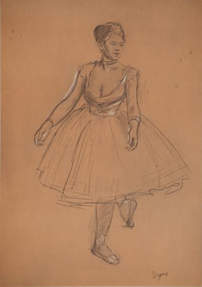 Edgar DEGAS : Etude de danseuse, Lithographie et pochoir signée 2