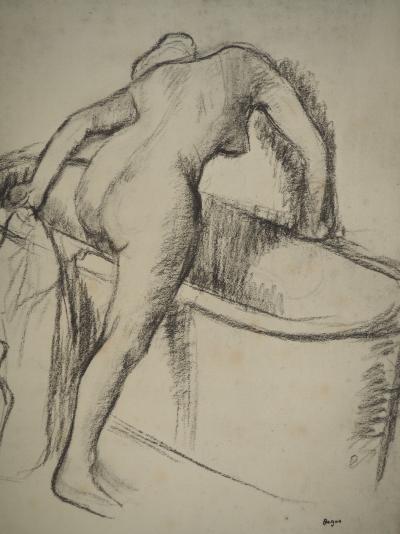Edgar DEGAS : Femme sortant du bain, Lithographie et pochoir signée 2
