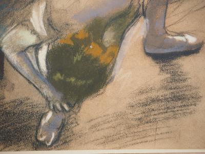 Edgar DEGAS : Ballerine ajustant ses chaussons, Lithographie et pochoir signée 2