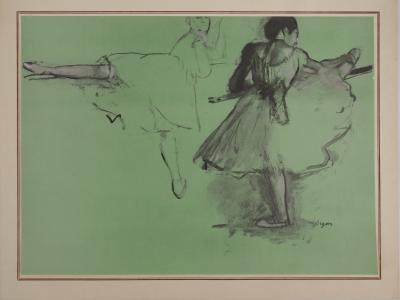 Edgar DEGAS : Les étirements de la ballerine, Lithographie et pochoir signée 2