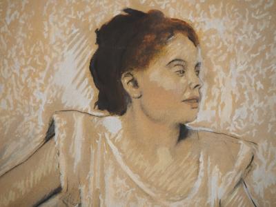 Edgar DEGAS : La repasseuse, Lithographie et pochoir signée 2
