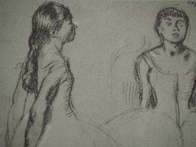 Edgar DEGAS : Les trois petits rats de l'opéra, Lithographie et pochoir signée 2