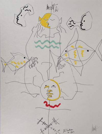 Raymond MORETTI et Jean COCTEAU : Journée d’été, Lithographie originale signée 2