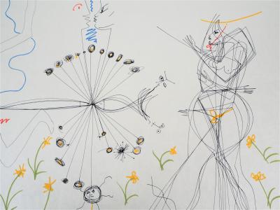 Raymond MORETTI et Jean COCTEAU : Rencontre amoureuse, Lithographie originale signée 2
