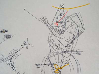 Raymond MORETTI et Jean COCTEAU : Rencontre amoureuse, Lithographie originale signée 2