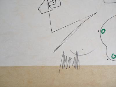 Raymond MORETTI et Jean COCTEAU : Symbiose entre le poisson et le Verseau, Lithographie originale signée 2