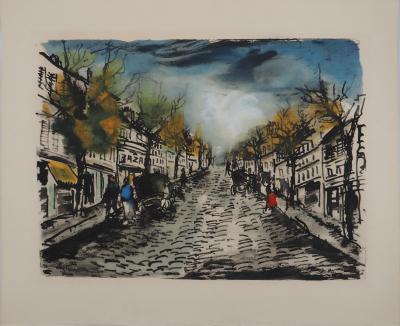 Maurice DE VLAMINCK : Rive gauche, Rue populaire, Gravure originale, signée 2