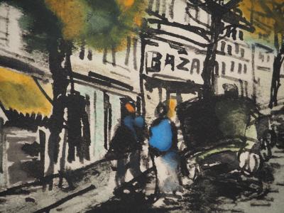 Maurice DE VLAMINCK : Rive gauche, Rue populaire, Gravure originale, signée 2