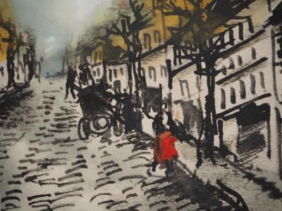 Maurice DE VLAMINCK : Rive gauche, Rue populaire, Gravure originale, signée 2