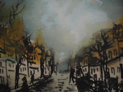 Maurice DE VLAMINCK : Rive gauche, Rue populaire, Gravure originale, signée 2