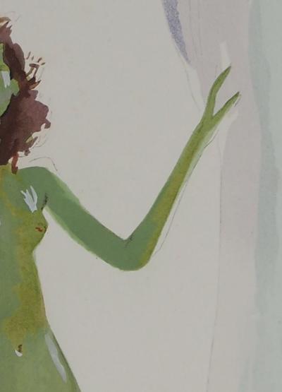 Jean-Gabriel DOMERGUE : Femme nue, Lithographie et pochoir signée 2