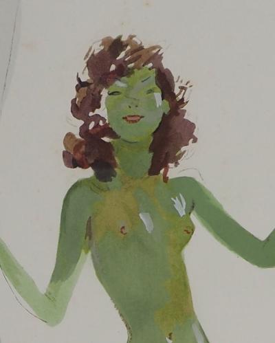 Jean-Gabriel DOMERGUE : Femme nue, Lithographie et pochoir signée 2