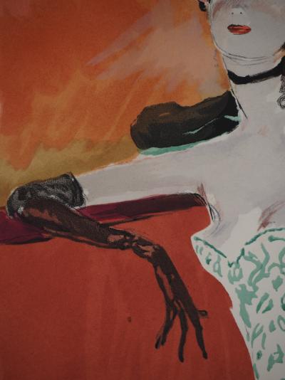 Jean-Gabriel DOMERGUE : Couple en tenue de soirée, Lithographie et pochoir signée 2