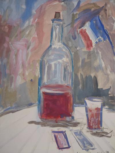 Maurice UTRILLO : Le vin du 14 juillet, Gravure originale signée 2