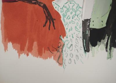 Jean-Gabriel DOMERGUE : Couple en tenue de soirée, Lithographie et pochoir signée 2