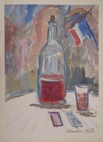 Maurice UTRILLO: The wine of July 14, Original signed engraving 2