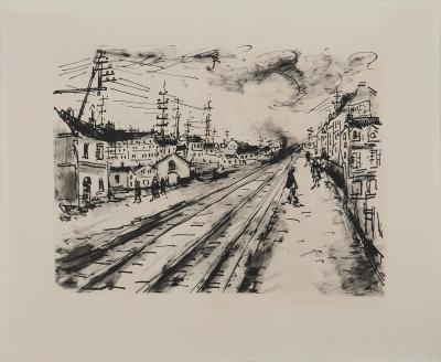 Maurice DE VLAMINCK : Rive gauche, Abords de la Gare Montparnasse, Gravure originale, signée 2