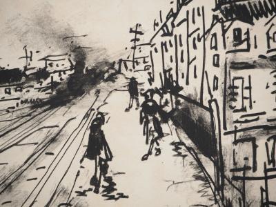 Maurice DE VLAMINCK : Rive gauche, Abords de la Gare Montparnasse, Gravure originale, signée 2
