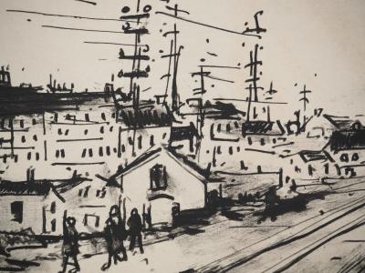 Maurice DE VLAMINCK : Rive gauche, Abords de la Gare Montparnasse, Gravure originale, signée 2