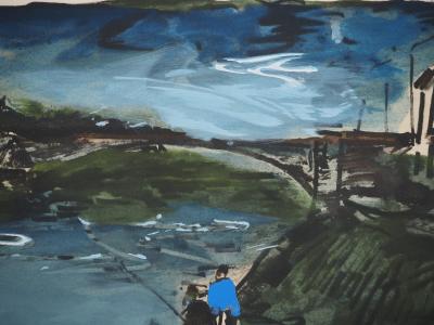 Maurice DE VLAMINCK : Rive gauche, Berges, Gravure originale, signée 2
