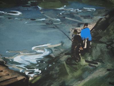 Maurice DE VLAMINCK : Rive gauche, Berges, Gravure originale, signée 2