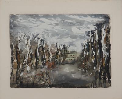 Maurice DE VLAMINCK : Rive gauche, Le Luxembourg sous la neige, Gravure originale 2