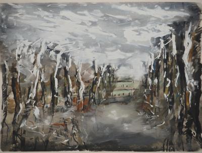Maurice DE VLAMINCK : Rive gauche, Le Luxembourg sous la neige, Gravure originale 2