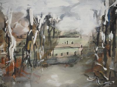 Maurice DE VLAMINCK : Rive gauche, Le Luxembourg sous la neige, Gravure originale 2
