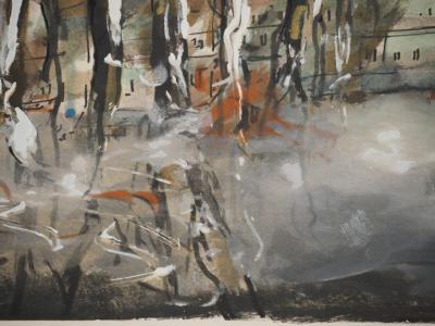 Maurice DE VLAMINCK : Rive gauche, Le Luxembourg sous la neige, Gravure originale 2