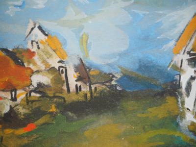 Maurice DE VLAMINCK: Left bank, Hamlets of Rueil-la-Gadelière, Original engraving 2