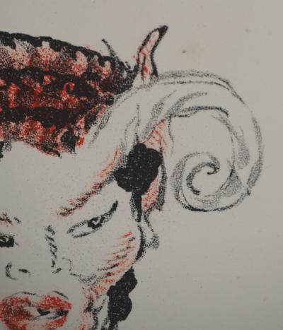 Jean-Gabriel DOMERGUE : Tête de Satyre, Lithographie et pochoir 2