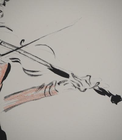 Jean-Gabriel DOMERGUE : Le violoniste, Lithographie et pochoir 2