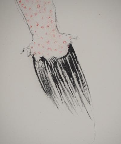 Jean-Gabriel DOMERGUE : Pin-up dans sa robe à pois, Lithographie et pochoir 2