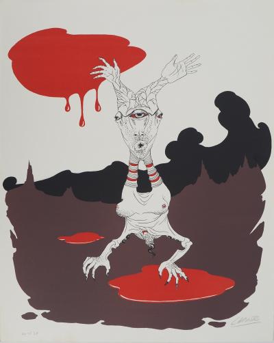 Félix LABISSE : Le manu military, Lithographie originale, signée 2