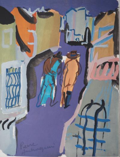 Pierre AMBROGIANI : Balade nocturne, Lithographie originale signée 2