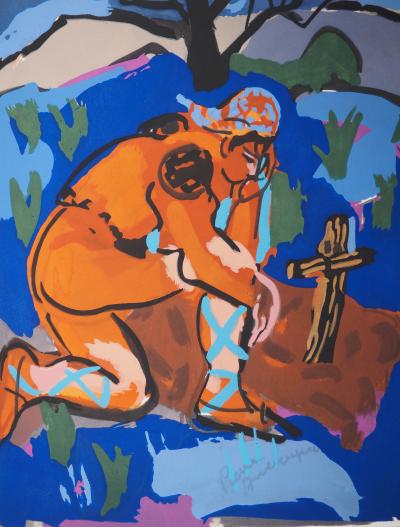 Pierre AMBROGIANI: Tragic visit, Original signed lithograph 2