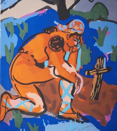 Pierre AMBROGIANI: Tragic visit, Original signed lithograph 2