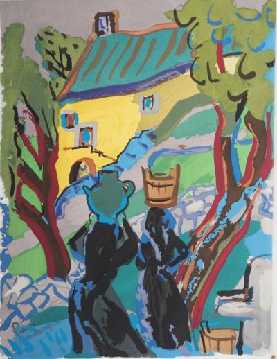 Pierre AMBROGIANI : Les porteuses d'eau, Lithographie originale signée 2