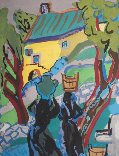 Pierre AMBROGIANI : Les porteuses d'eau, Lithographie originale signée 2