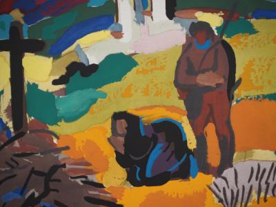 Pierre AMBROGIANI : La prière, Lithographie originale signée 2