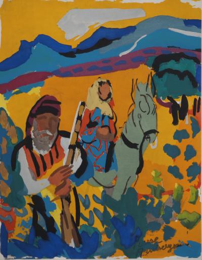 Pierre AMBROGIANI : Les bandits dans le maquis, Lithographie originale signée 2