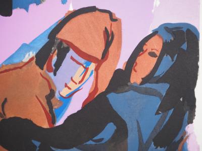 Pierre AMBROGIANI : Le soutien de Colomba, Lithographie originale signée 2