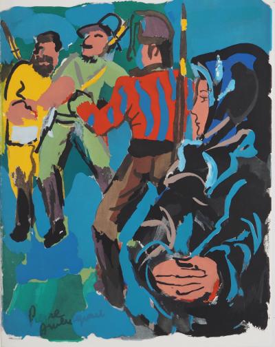 Pierre AMBROGIANI: Bandits before justice, Original signed lithograph 2